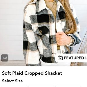 Cropped Plaid Black Shacket